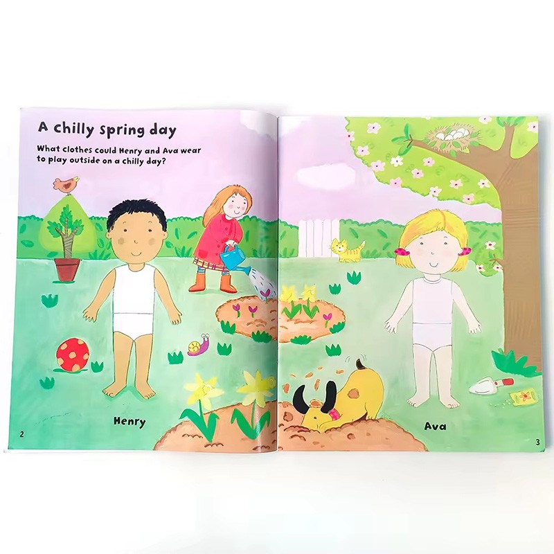 picture books other education toys quiet book baby Weather And Seasons custom sticker book