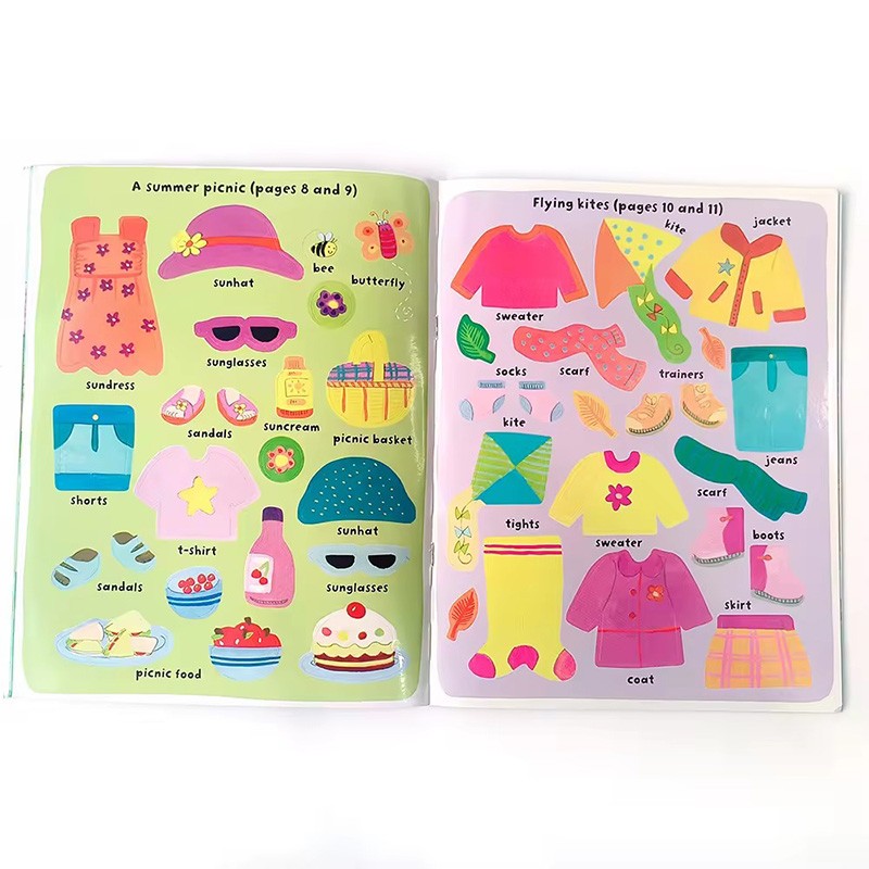 picture books other education toys quiet book baby Weather And Seasons custom sticker book