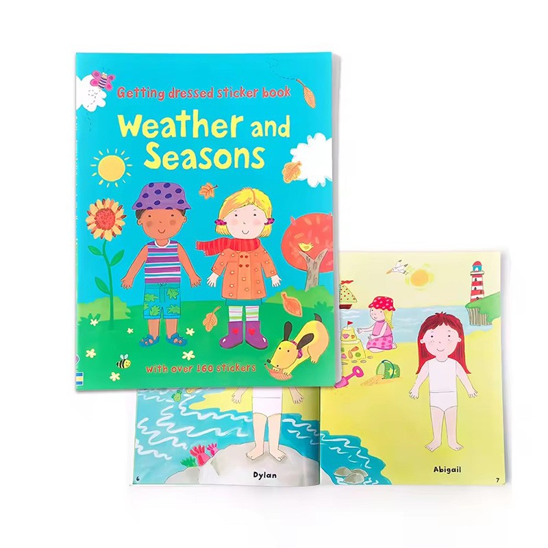 picture books other education toys quiet book baby Weather And Seasons custom sticker book