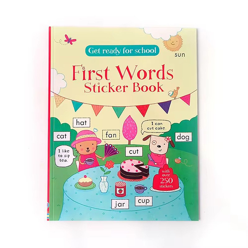 books education toys kids learning busy book Words reusable sticker book printing