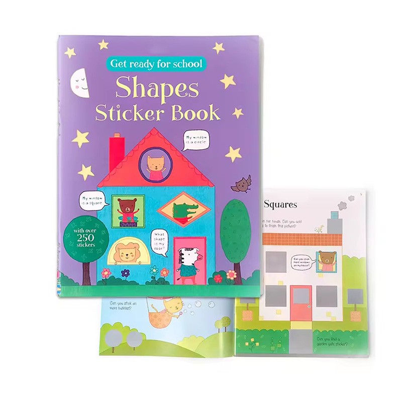 picture books education toys kids learning busy book Shapes reusable sticker book