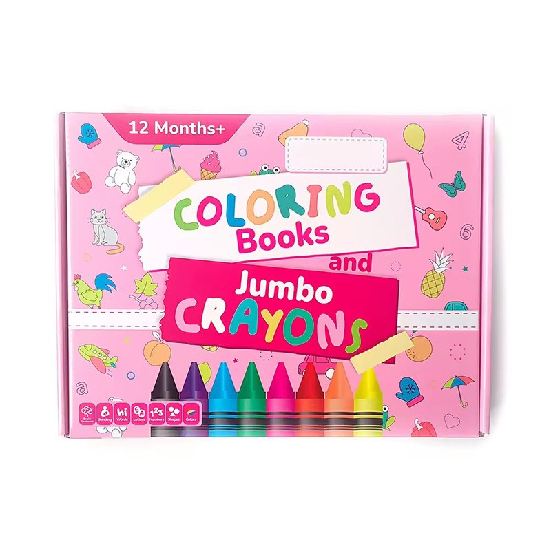 coloring books for children and jumbo crayons interesting girl games educational toys paper box