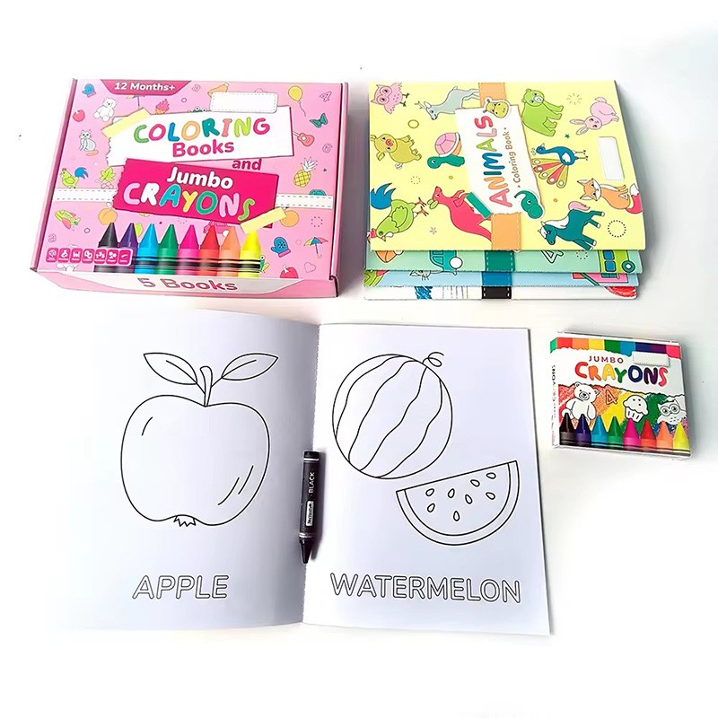 coloring books for children and jumbo crayons interesting girl games educational toys paper box