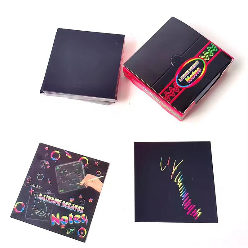 toys educational other baby toys rainbow scratch notes 100 pcs custom paper packaging box