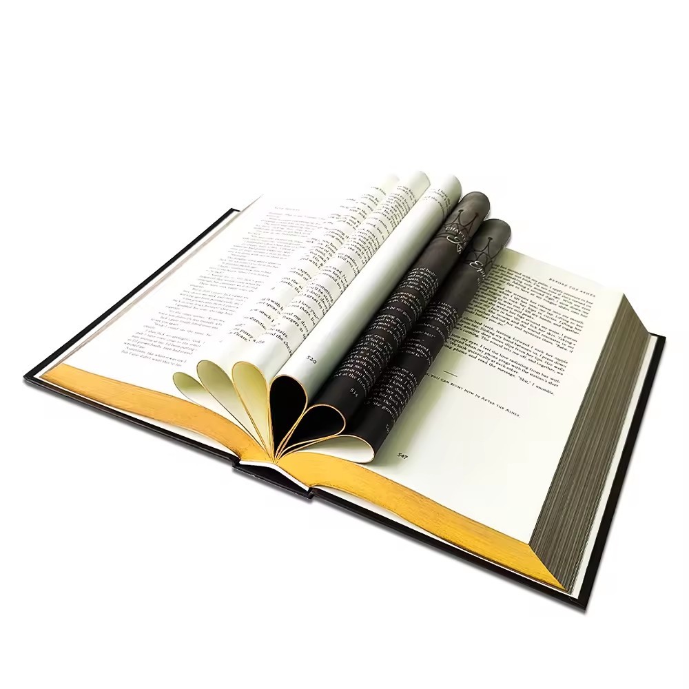 Custom Logo Printing Novels Book Full Color Leather Notebook Hardcover Book With Foil