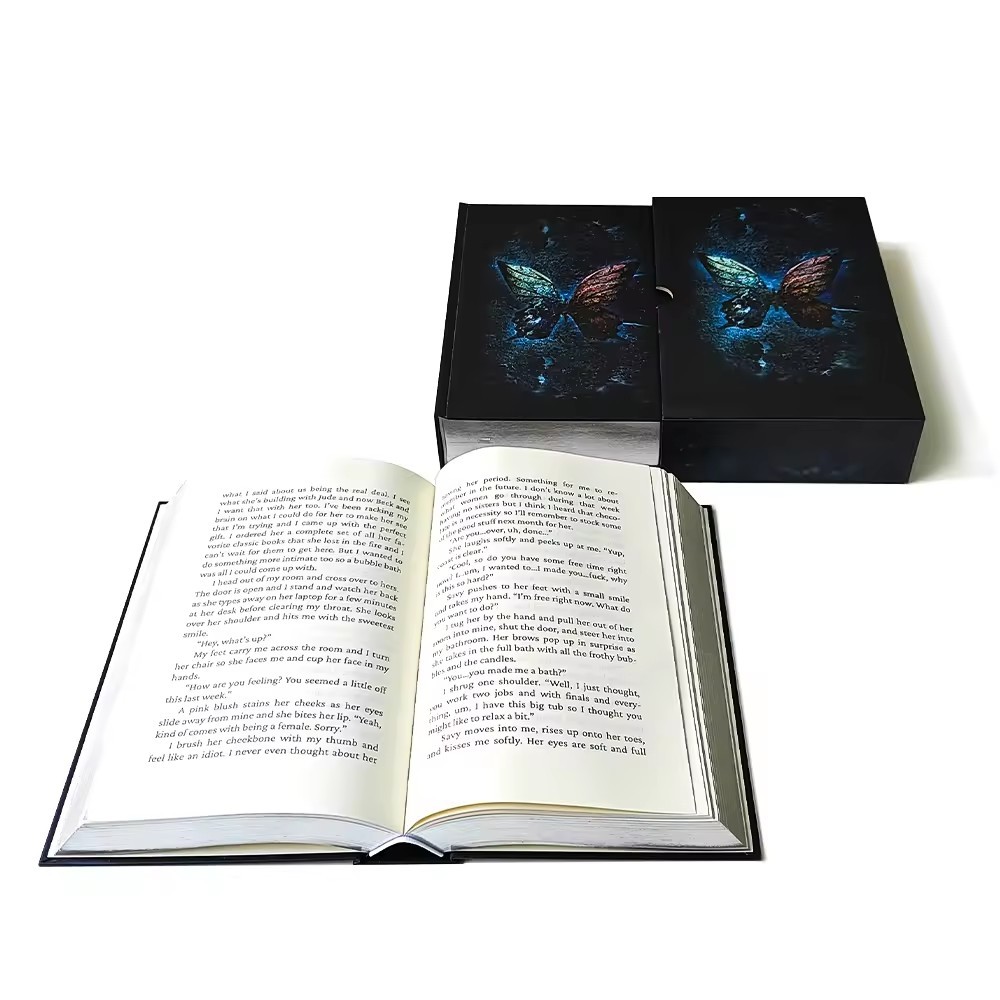 Books Full Color Hardcover Book With Foil Sprayed Edge Novel Book Case Bound Dust Jacket Printing