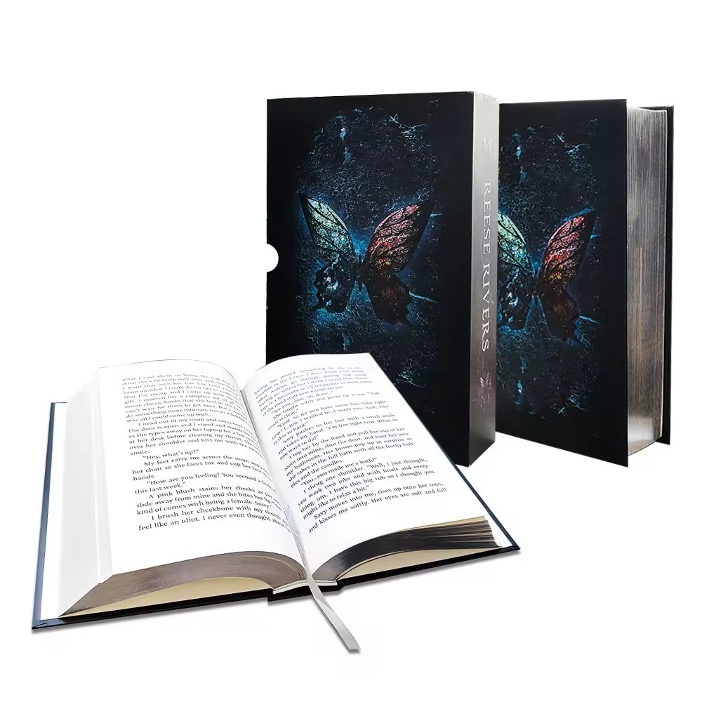 Books Full Color Hardcover Book With Foil Sprayed Edge Novel Book Case Bound Dust Jacket Printing