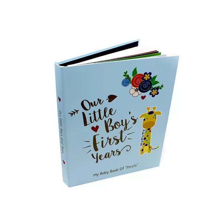 Metal Coil English hardcover/softcover child cartoon colorful book printing baby memory record book