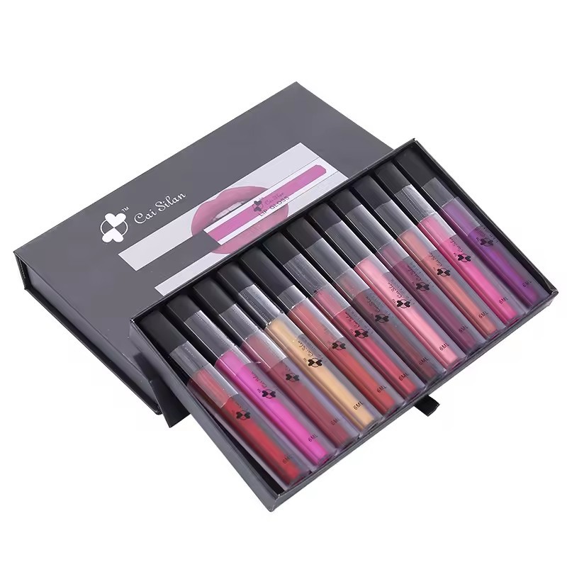 custom printing luxury makeup gift lip gloss set packaging paperboard box