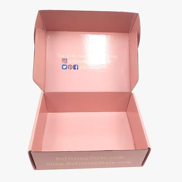 custom logo small pink cosmetics products gift shipping mailer boxes