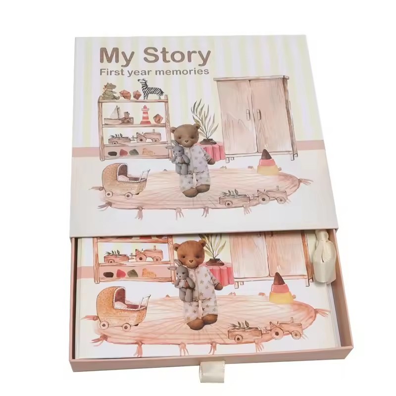 Milestone Album Hard Cover Spiral Growth Journal Book My First Year Baby Record Memory Book Printing