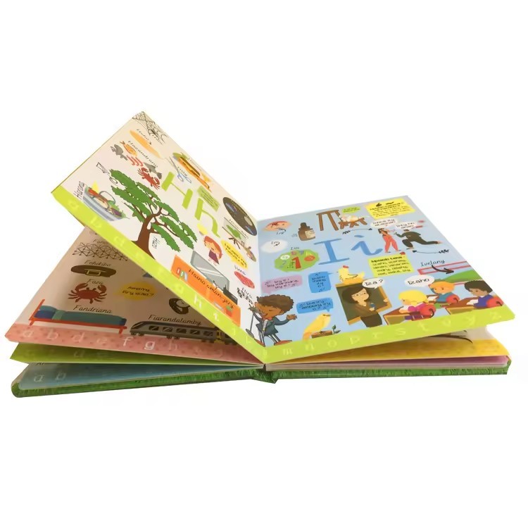 Children Story Hardcover Book English Alphabet Learning Cardboard Books Print with Round Corner