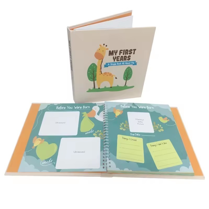 Baby Memory Book and Journal Custom Printing Wire YO Binding Babybook