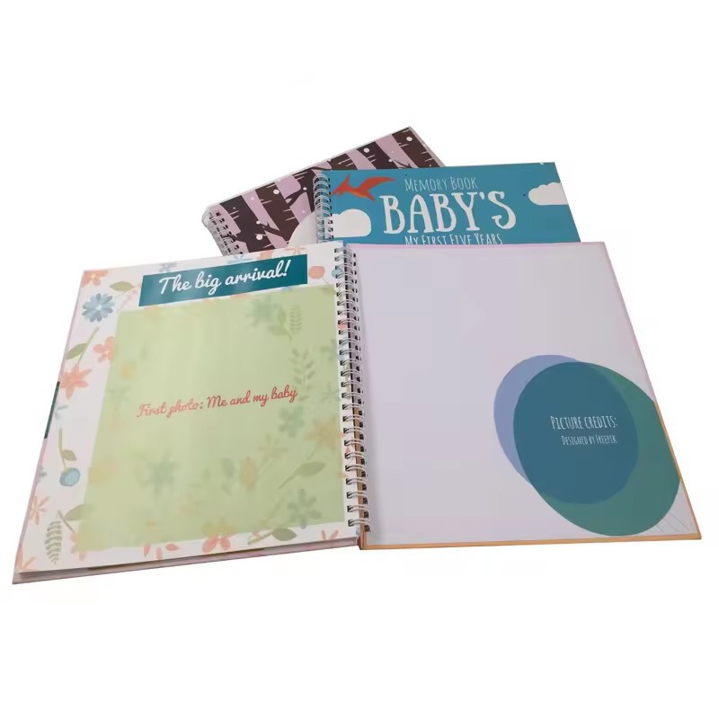 Spiral Binding 30 Milestones Recording Stickers Baby Memory Book From Birth To Five Years Old Hardcover Journal Book