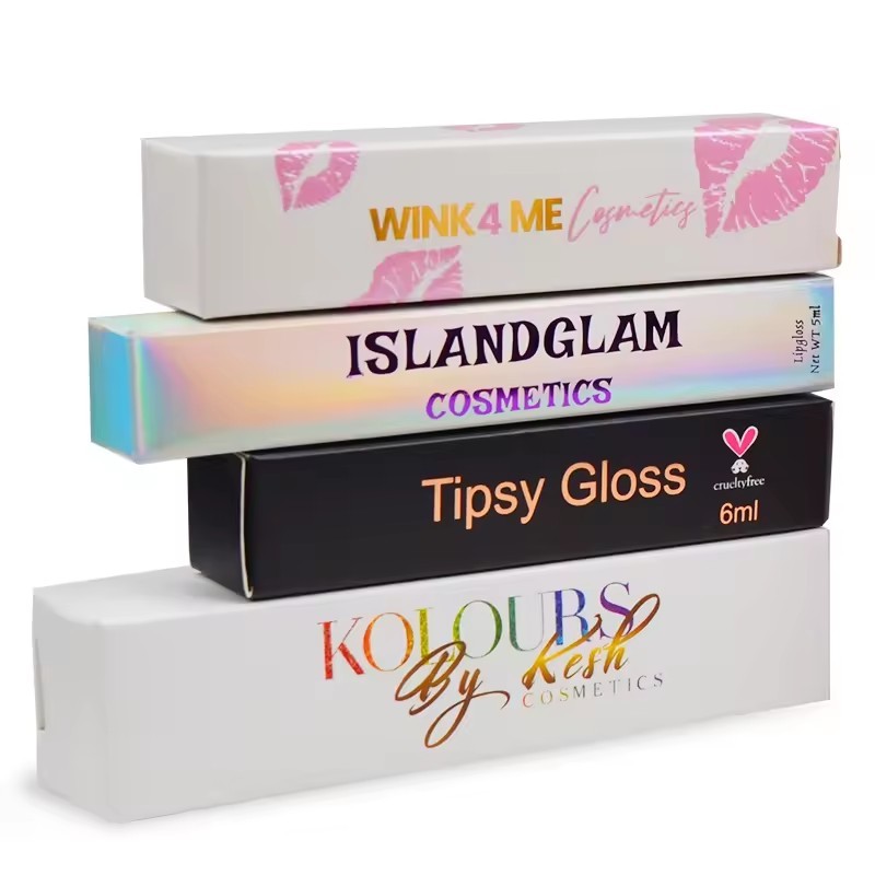 10 ML Juice Custom Lip Tube Gloss Boxes With Custom Brand Printing For Cosmetic Retail Store