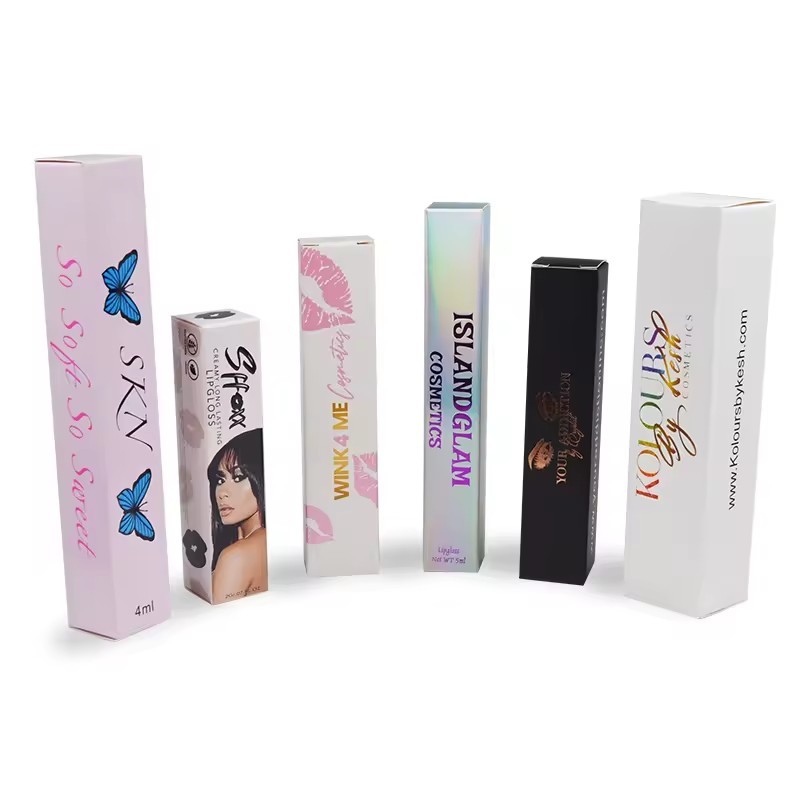 10 ML Juice Custom Lip Tube Gloss Boxes With Custom Brand Printing For Cosmetic Retail Store