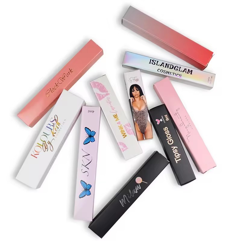 10 ML Juice Custom Lip Tube Gloss Boxes With Custom Brand Printing For Cosmetic Retail Store