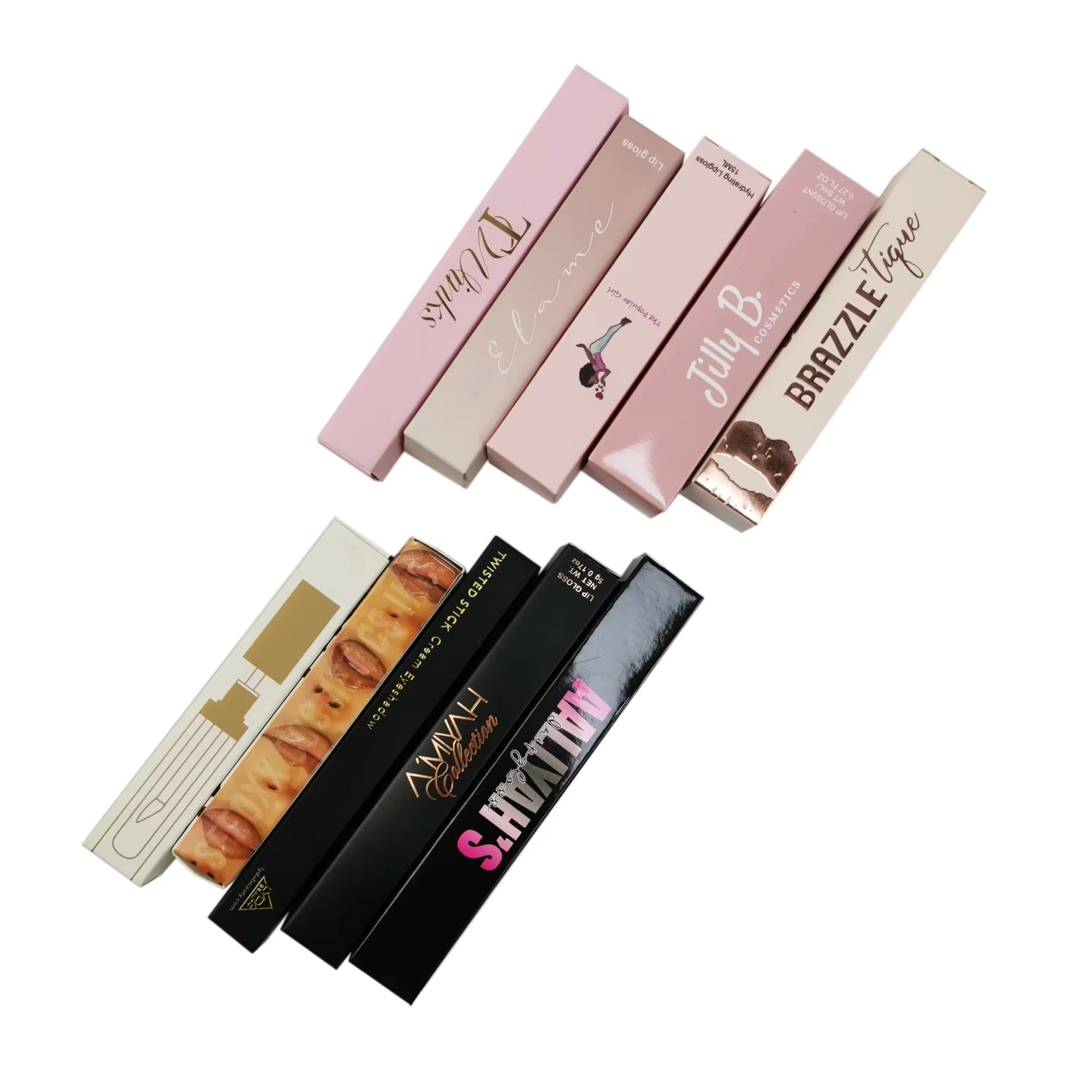 custom printing logo luxury pink lip gloss packaging boxes