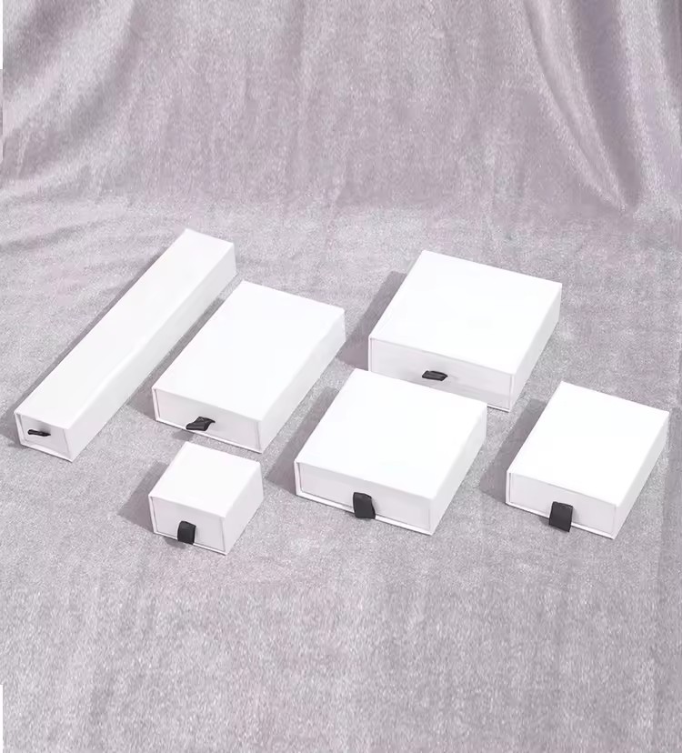 Individual White Gift Drawer Paper Ring Jewelry Box Packaging