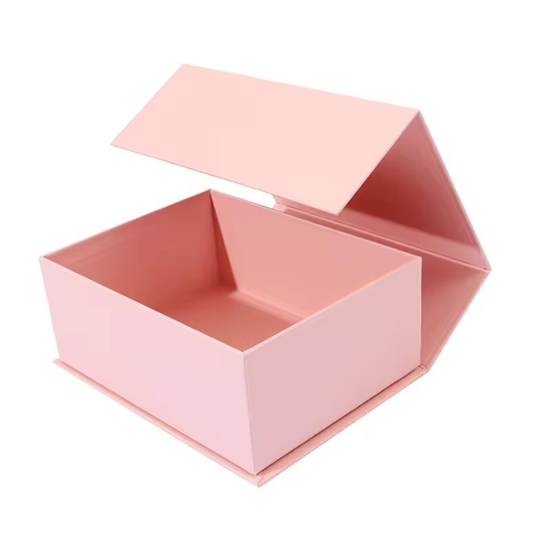 Paperbox Luxury Rigid Square Pink Magnet Empty Paper Packaging Magnetic Gift Boxes With Lid