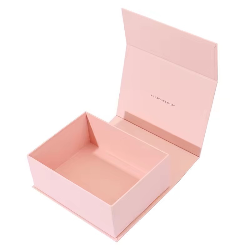 Paperbox Luxury Rigid Square Pink Magnet Empty Paper Packaging Magnetic Gift Boxes With Lid