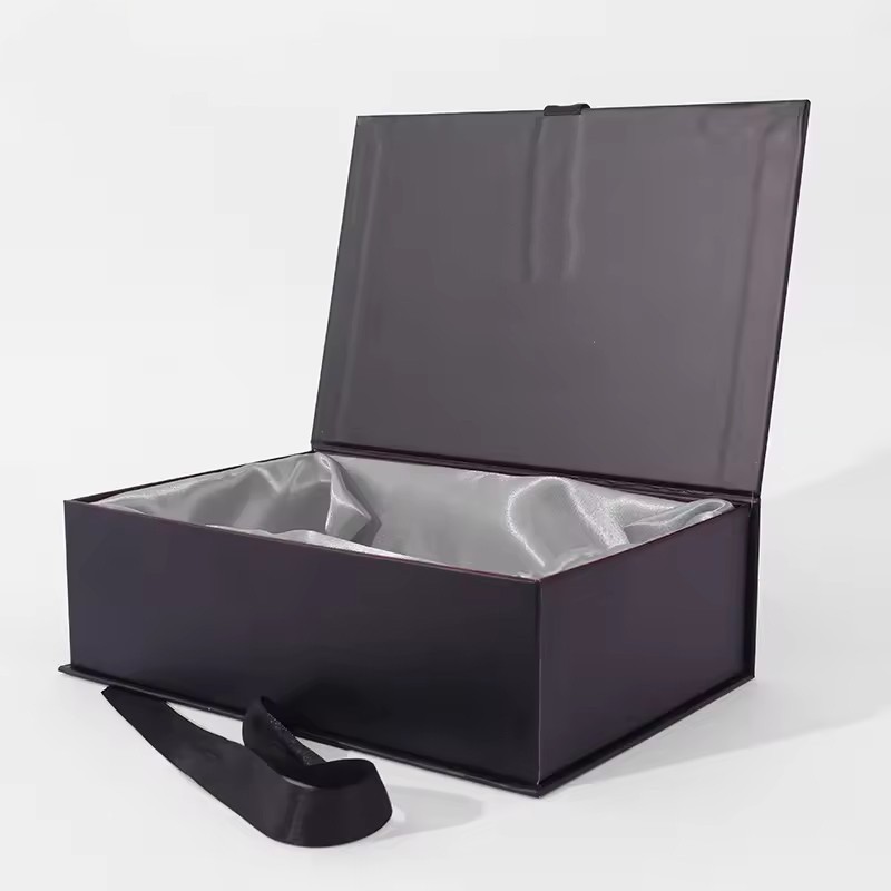 Luxury Cardboard Foldable Box Silk Satin Lined Women Handbags Purses Packaging Box Skin Care Set Wig Gift Box