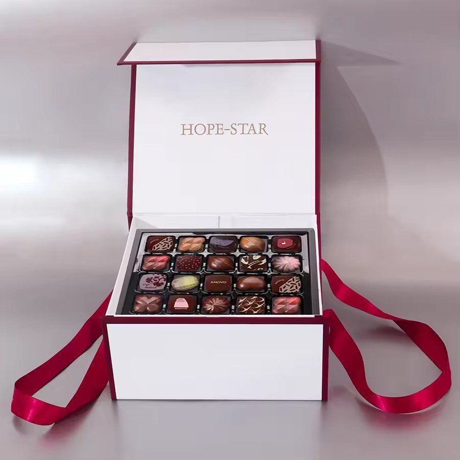 Luxury Strawberry Chocolate Packaging Gift Bar Dividers Paper Gift Box for Chocolate