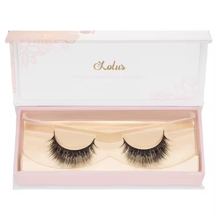 Delicate Magnetic Black Book Shape Style Eyelash Packaging Box With Plastic Insert