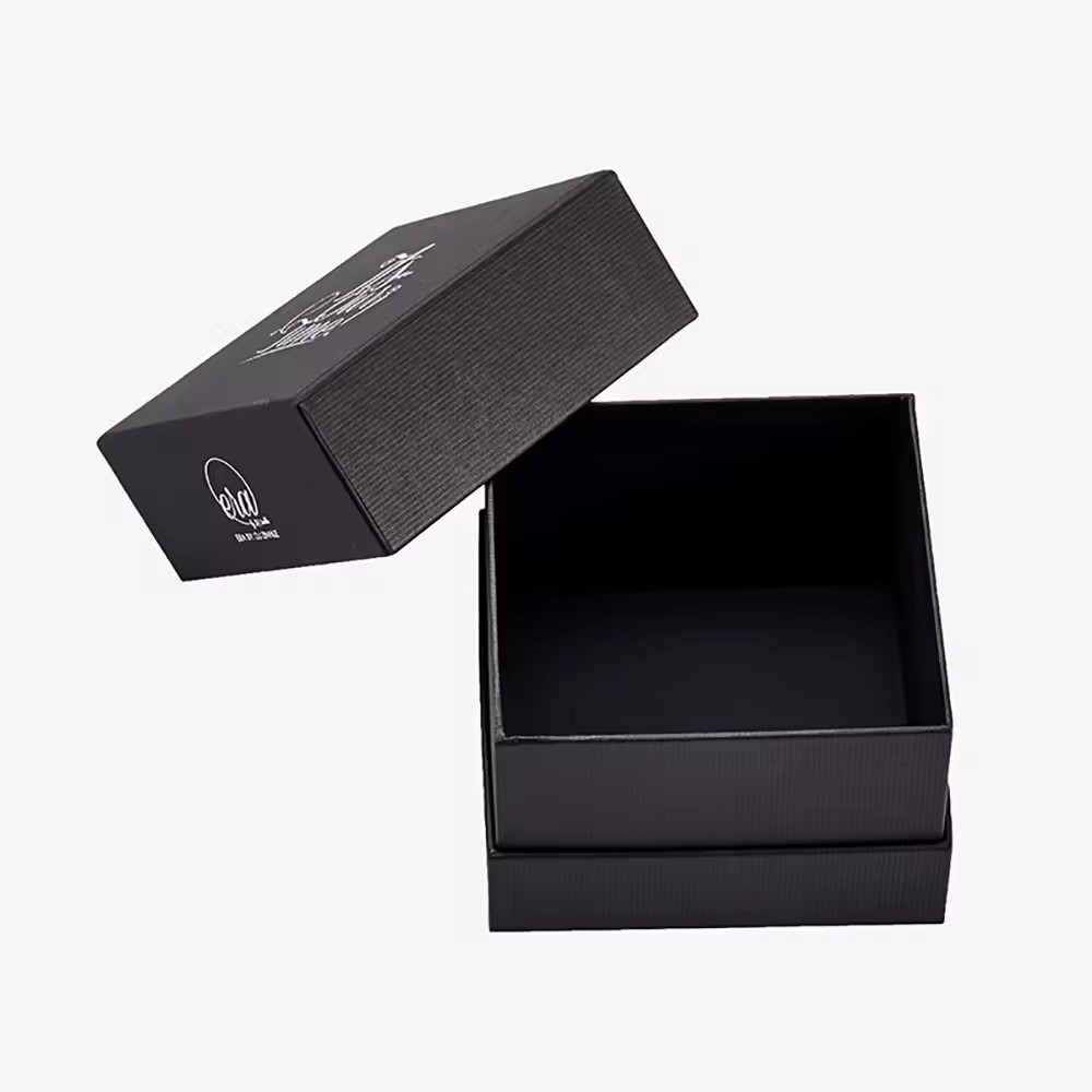 Luxury Texture Paper Packaging Black Lid And Base Rigid Gift Boxes For Watch