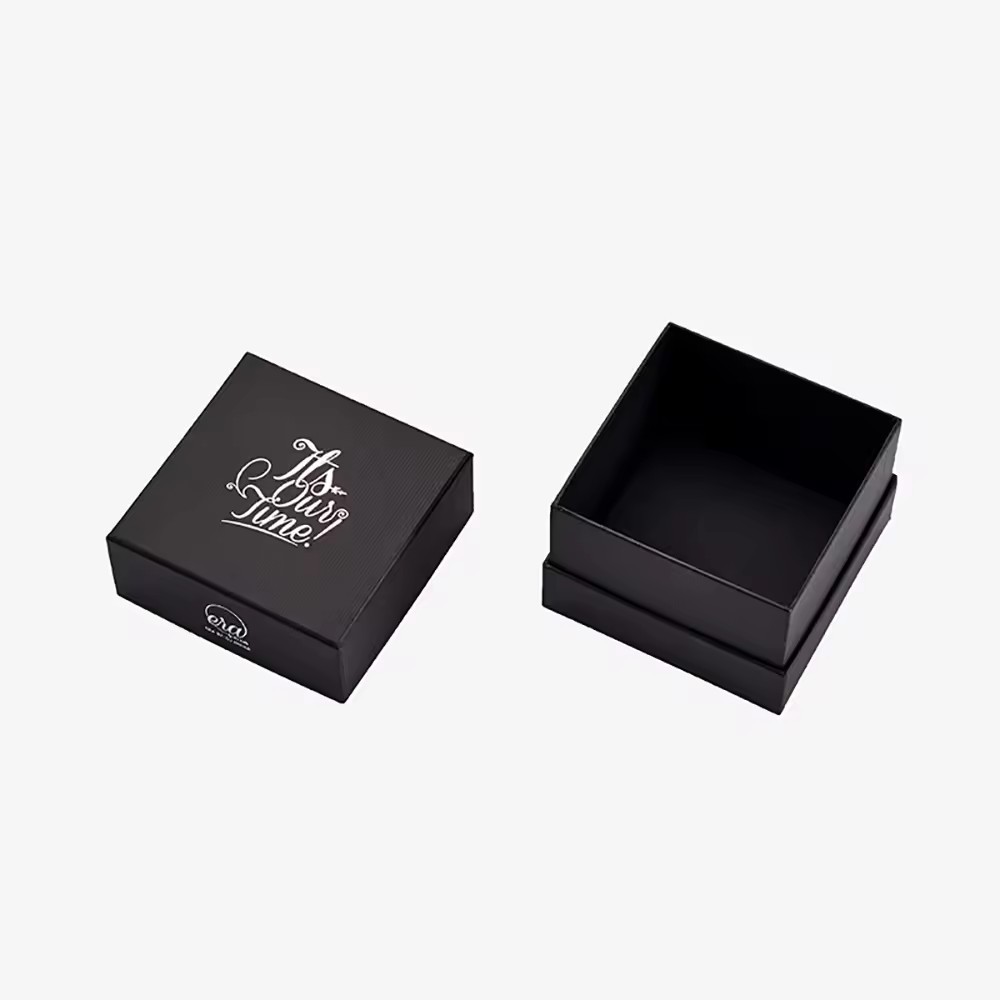 Luxury Texture Paper Packaging Black Lid And Base Rigid Gift Boxes For Watch