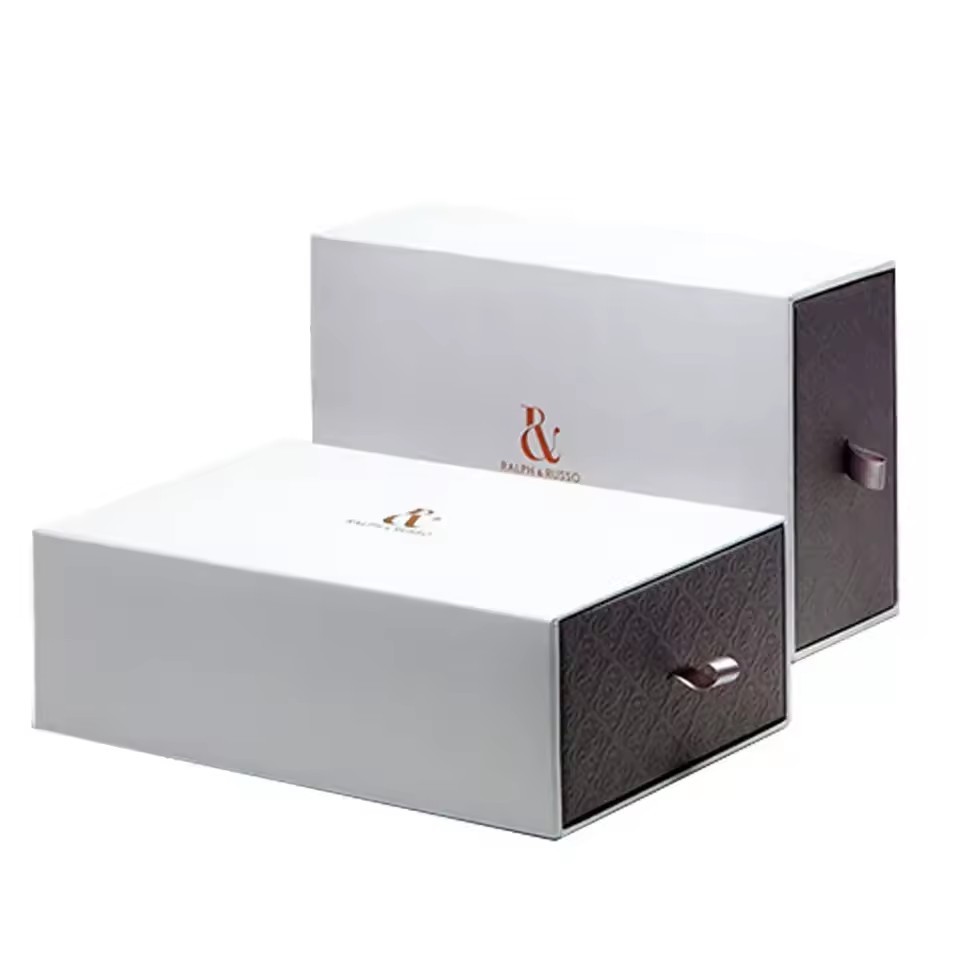 White Hard Case Cardboard Packaging Rigid BoxPaper Luxury Drawer Boxes