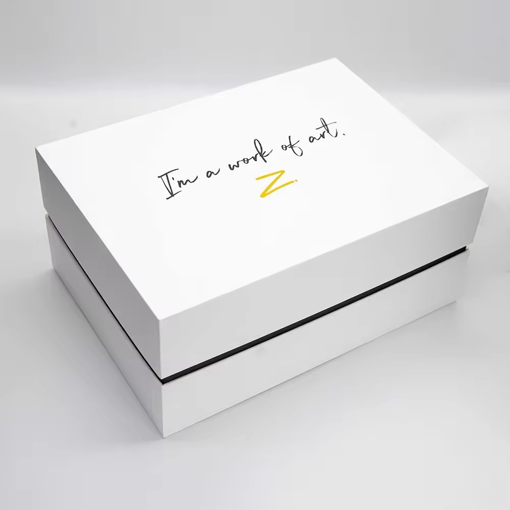 Luxury Rigid Cardboard Packaging White Gift Paper Boxes With Removable Lid