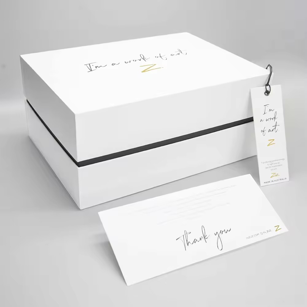 Luxury Rigid Cardboard Packaging White Gift Paper Boxes With Removable Lid