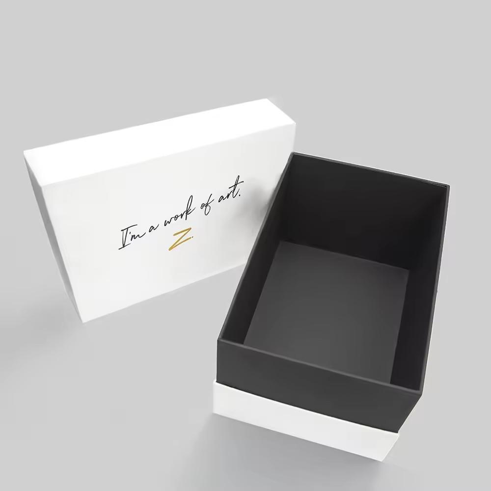 Luxury Rigid Cardboard Packaging White Gift Paper Boxes With Removable Lid