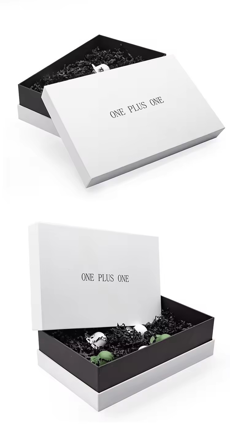 Luxury Rigid Cardboard Cosmetic Paper Packaging White Lid Base Box