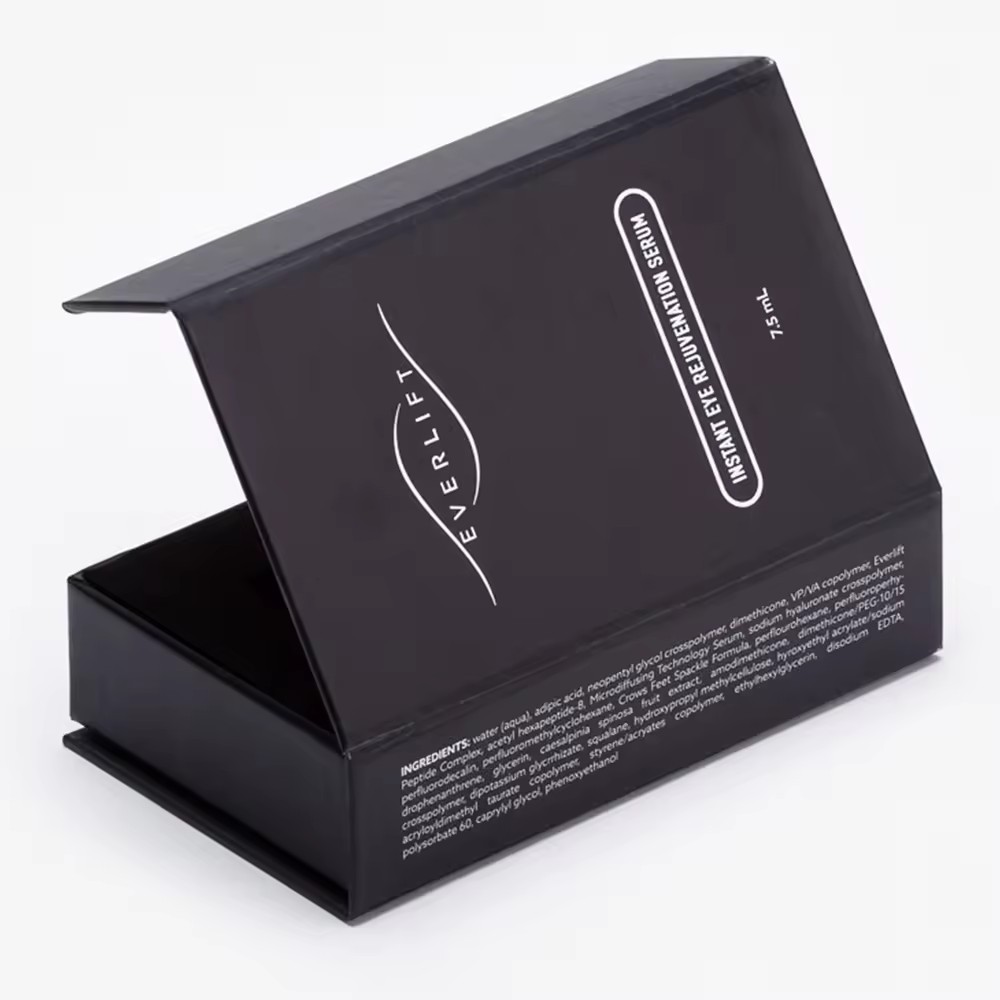 Black Book Shape Style Rigid Magnetic Gift Packaging Box With Foam Insert