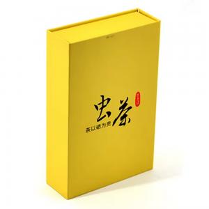 Luxury Grey board Tea Packaging Book Shape Rigid Gift Boxes With Magnetic Closure