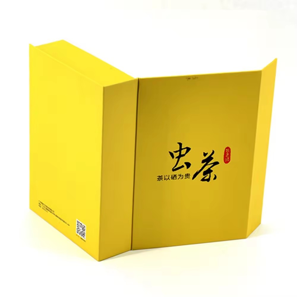 Luxury Grey board Tea Packaging Book Shape Rigid Gift Boxes With Magnetic Closure