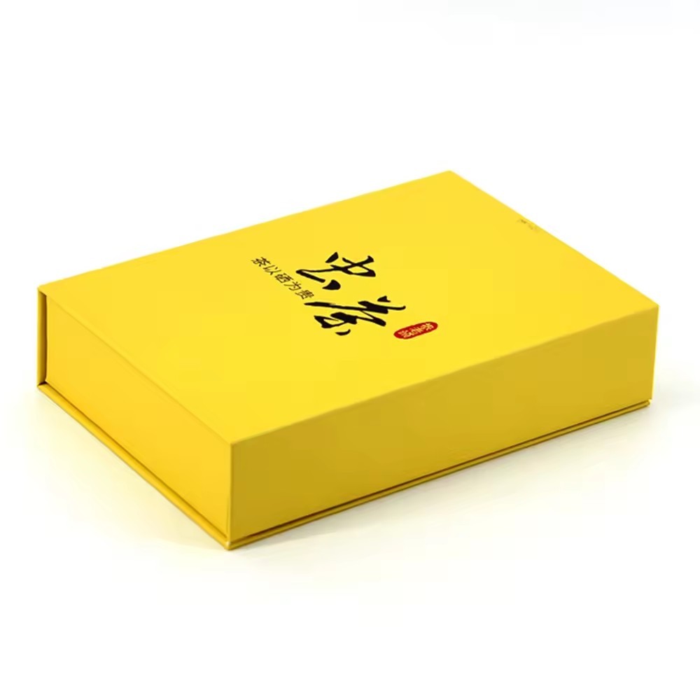 Luxury Grey board Tea Packaging Book Shape Rigid Gift Boxes With Magnetic Closure