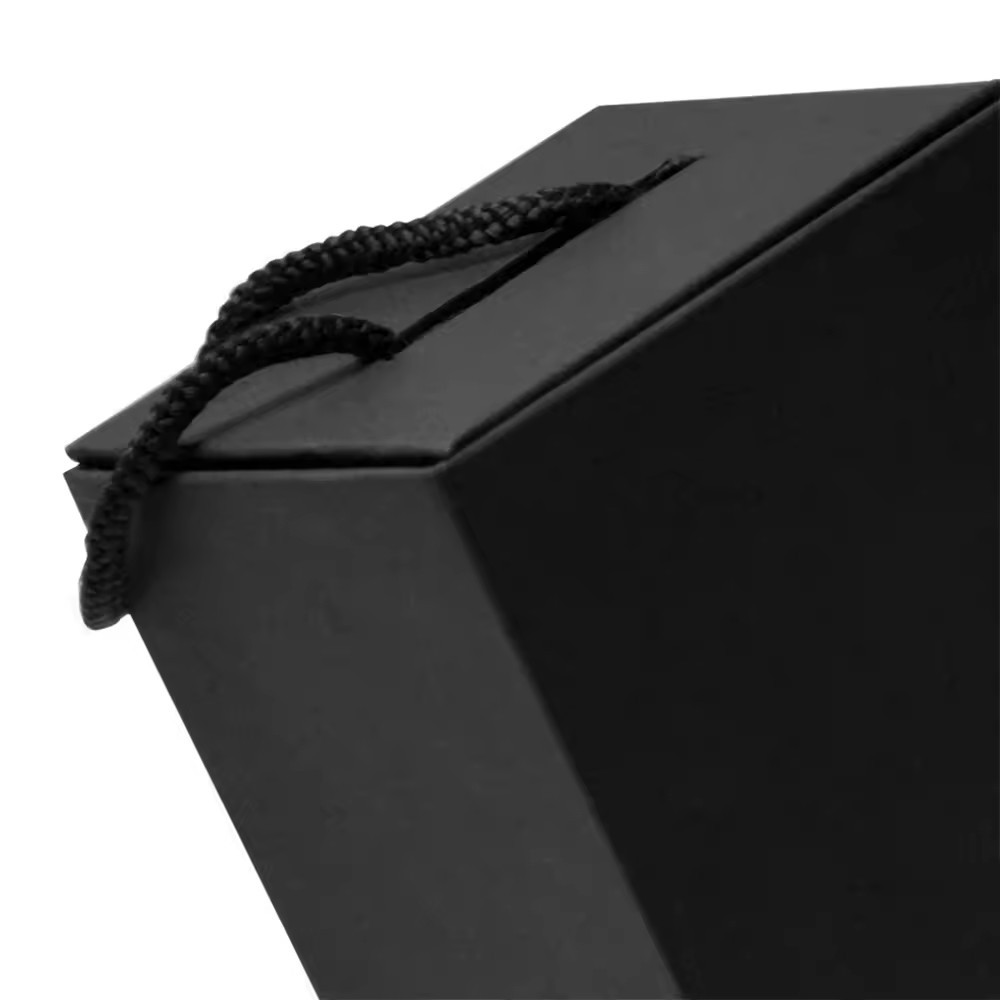 Magnetic Paper Packaging Black Foldable Champagne Wine Gift Box With Handle