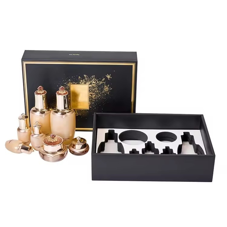 Packaging Bottles Package Gift Box Divided Facial Skincare Set Lid And Base Box