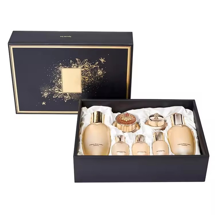 Packaging Bottles Package Gift Box Divided Facial Skincare Set Lid And Base Box