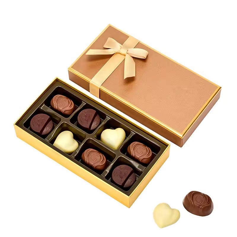 Luxury Chocolate Packaging Boxes Rigid Cardboard Gift Box for Food Stamp Printing for Chocolate Storage