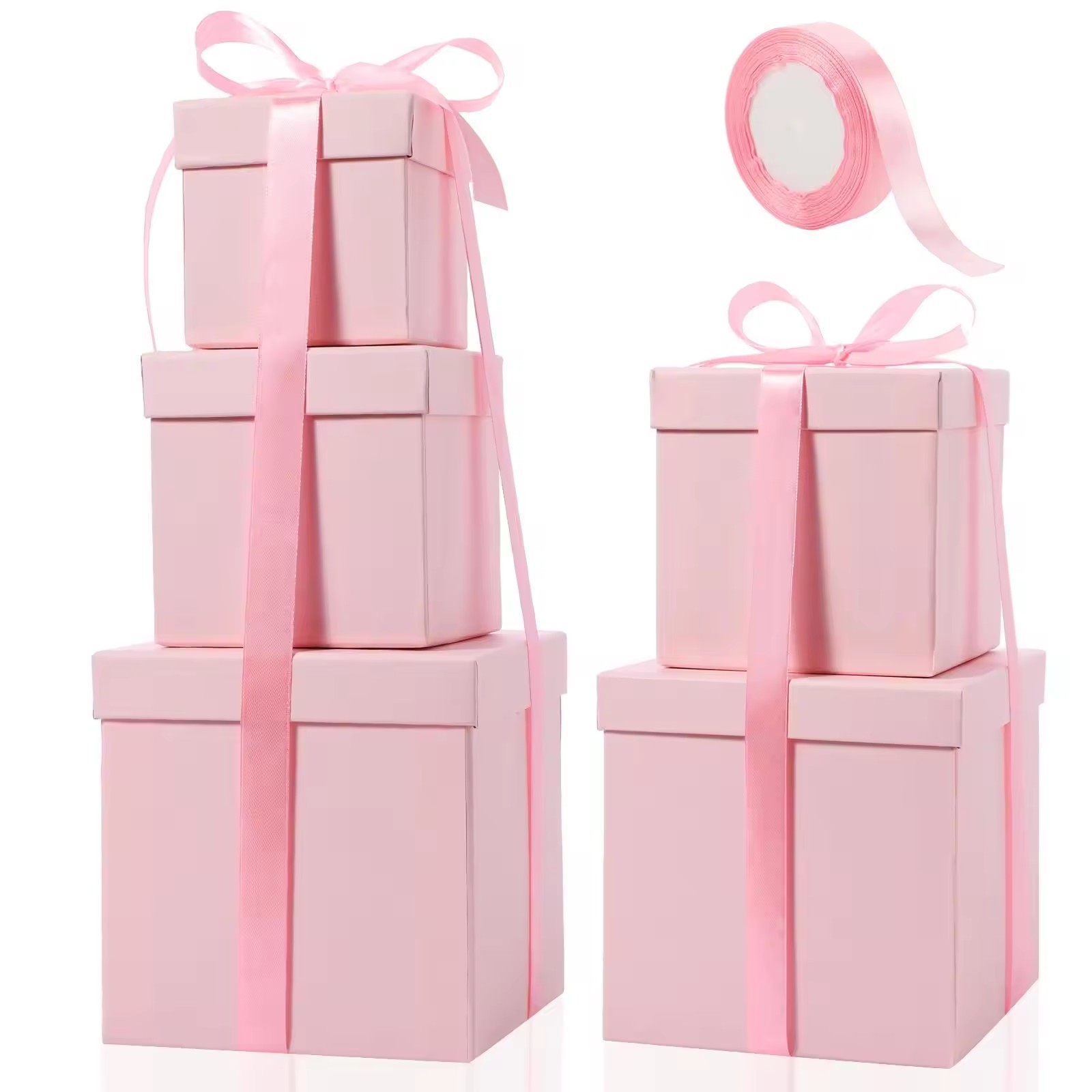 Pink Gift Boxes with Lids with Ribbon Mothers Day Boxes for Valentine's Day Christmas Birthday Wedding Mother's Day Present