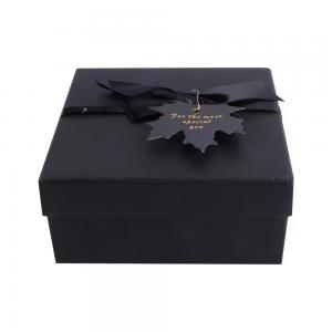 Elegant Large Black Lid And Base Cardboard Box Hookah Gift Packaging Box With Ribbon For Gift Pack