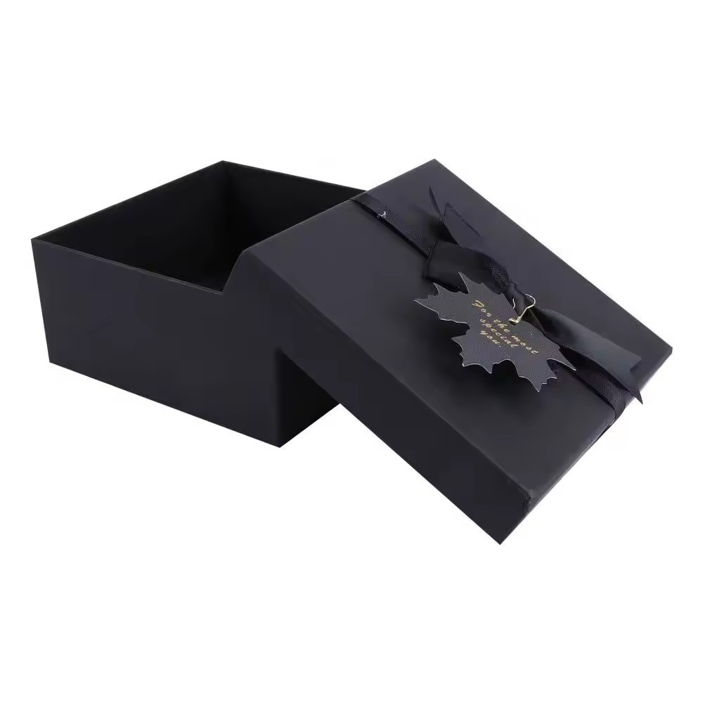 Elegant Large Black Lid And Base Cardboard Box Hookah Gift Packaging Box With Ribbon For Gift Pack