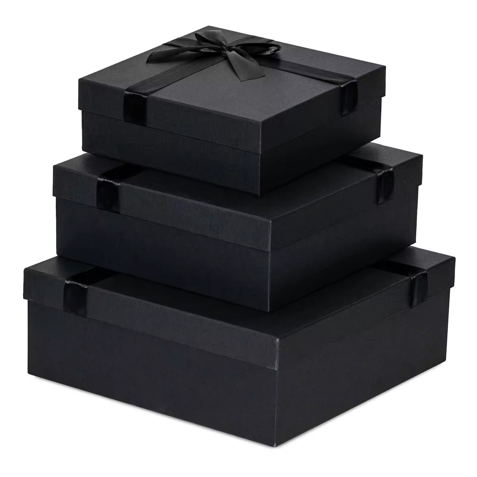 Elegant Large Black Lid And Base Cardboard Box Hookah Gift Packaging Box With Ribbon For Gift Pack