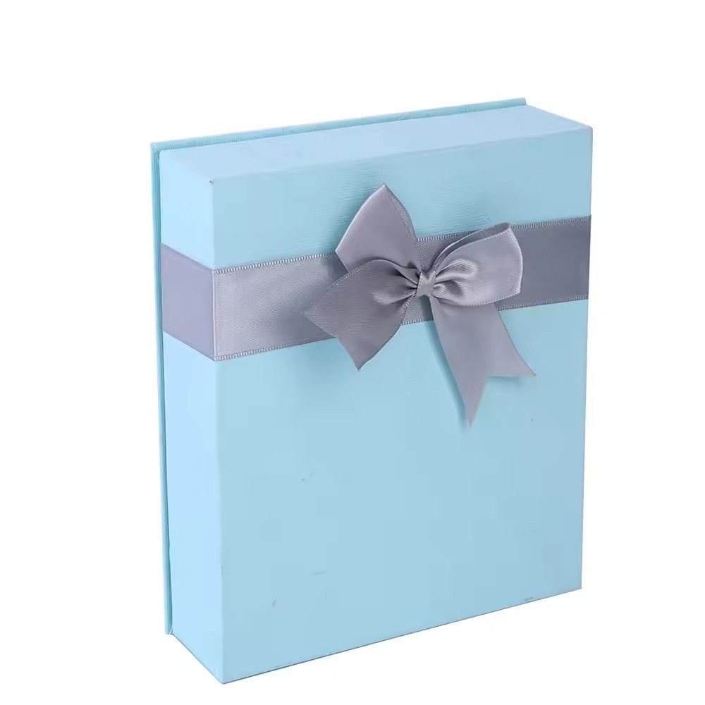 Exquisite Gift Box High-End Jewelry Blue Lid And Base Box With Foam