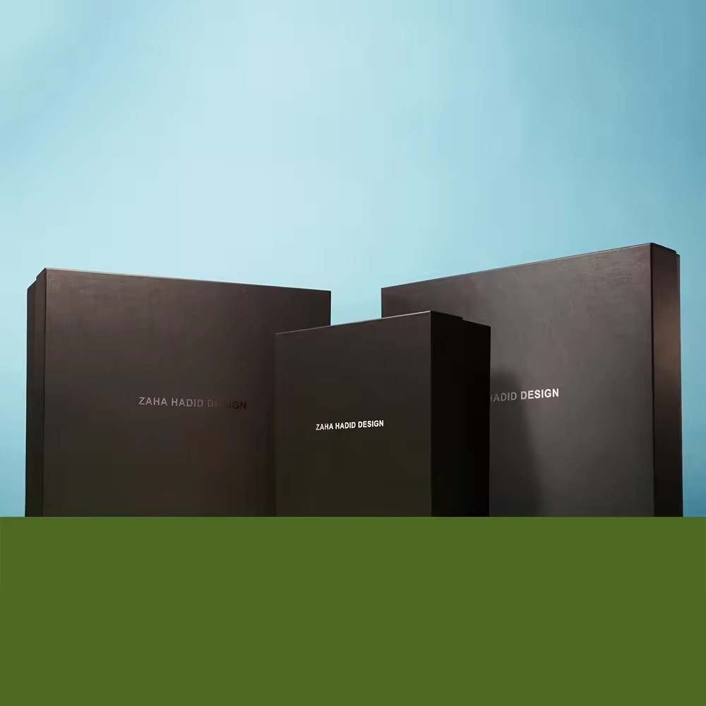 Kraft Paper Grey Board Black And White Packaging Removable Lid Rigid Boxes