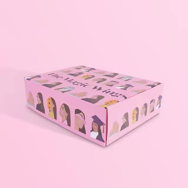 Matte Lamination Pink Box Shoes And Clothes Box